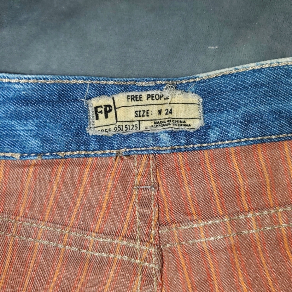 FREE PEOPLE Distressed Light Blue Denim Shorts